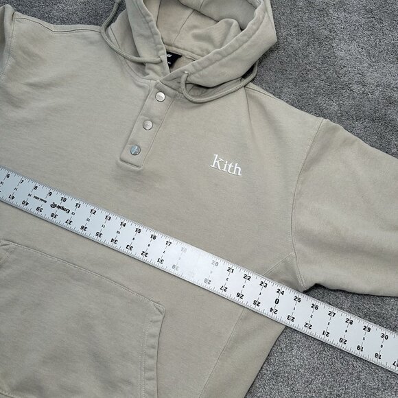 KITH Williams IV Hoodie Half Button Hoodie Mens XL Plaster SS21 - Picture 10 of 12